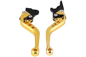 KEENSO 2pcs Leviers D'embrayage de Moto Levier Frein embrayage Poignée De Frein Moto Maître-Cylindre en Alliage d'Aluminium(Jaune)