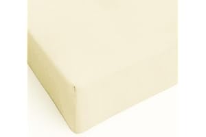 IL DOLCE STILE DELLA TUA CASA lenzuolo 100% cotone sotto con angoli elasticizzati matrimoniale o singolo tinta unita (matrimoniale, panna)