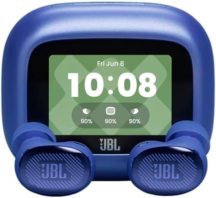 JBL Live Buds 4, Auricolari Wireless con Cancellazione Adattiva del Rumore, Bluetooth, Autonomia di 40 Ore, Impermeabilità IP55, Smart Charging Case, Blu