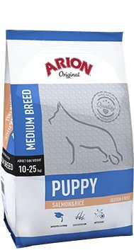 Arion Puppy Food, Salmon and Rice, Medium, 12 kg