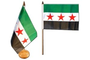 Tischflagge/Tischfahne Syrien 1932-1963 / Opposition - Freie Syrische Armee + gratis Aufkleber, Flaggenfritze®