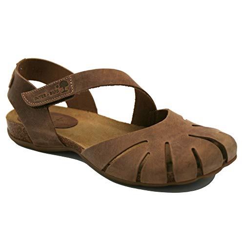 INTER-BIOS Sandalia Bio Cangrejera Beig con Velcro, Modelo 4456. - 39