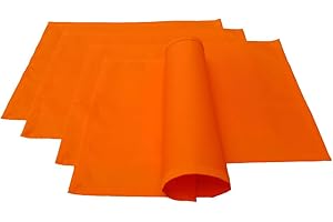 Lemos Home - Set di tovagliette da tavola, 4 pezzi, circa 46 x 36 cm in cotone (arancione)