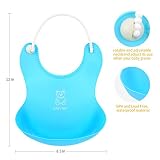 Itaar Silikon-Babylätzchen 3 Farben mit wasserdichter Tasche faltbar mit weichem einstellbarem Halsband - 3