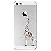 Price comparison product image Case for iPhone 5 / 5S / SE, Yokata Silicone Transparent Giraffe Eating Apple Motif Creative Cute Clear Case Ultra Thin and Shock Absorption with TPU Bumper Frame Protective Cover