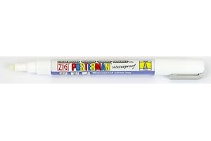 Zig Kuretake Posterman White Fine (1mm) Nib Tip Liquid Chalk Marker Pens Waterproof Blackboard Whiteboard Outdoor Glass Metal Plastic Wood Paper Illumi Board (Pack of 1)