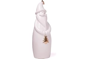 ‎HAUCOZE HAUCOZE Weihnachtsmann Figuren Dekor Weihnachten Skulptur Statue Keramik Geschenk Home Arts 25cm