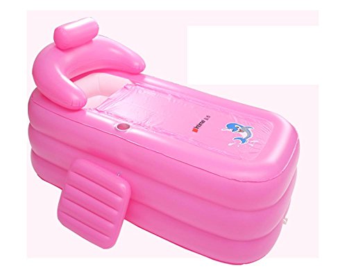 Preisvergleich Produktbild WENBIAOXUEAufblasbares Bad die Wanne ist gefaltet verdickte Erwachsenen Badewanne Spa Badewanne Fass Kunststoff Dusche Becken rosa Badewanne , pink , 160cm