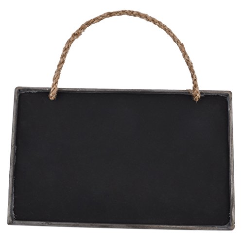 Tafel Deko Anhänger Metall grau schwarz Memotafel Board (11x18cm)