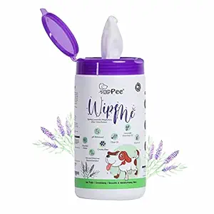 PUPPEE WIPE ME Anti-Bacterial Wet Wipes for Dogs & Cats | Cleansing, Deodorising & Grooming Wipes | Lavender Essential, Vitamin E & Olive Oil | Natural Extracts & Actives | Vet & Groomer Recommended- 100 Pulls Wipes