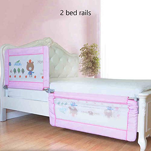 Bettgitter Bettschutzgitter Extra Lange Bedrails Für Kleinkinder Queen Bett Verstellbare Klapp Kleinkinder Sicherheit Bett Schienen 71cm Hoch (Farbe : Pink, größe : Length 120cm)