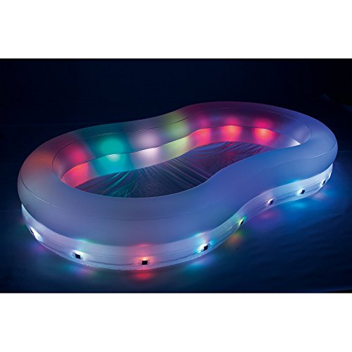 VARILANDO LED-Garten-Pool Planschbecken beleuchteter aufblasbarer Gartenpool 280cm - 4