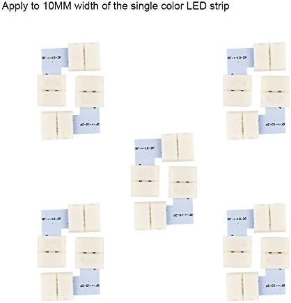 VILSOM 10 MM 10 PCS 2-pin L-Shape-Corner Connector for 5050 Single color LED Strip,Strip to Strip