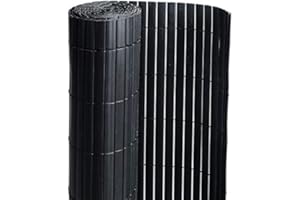 GENERIC Canisse PVC en Rouleau de 3m pour clôture ou Balcon (1m80, Noir RAL 9011)