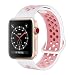 Produktbild HILIMNY Für Apple Watch Armbänder 38MM, Soft Mesh Silikon Sportarmband, Ersatz Füriwatch Armbänder, Series 3, Series 2, Series 1, Nike+, Edition, Hermes (Weiß-Rosa, 38MM-SM