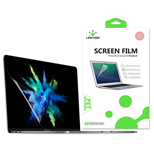 LENTION Screen Protector Displayschutzfolie Klarer Schirmschutz per MacBook Pro (15", 2016) A1707,Touch Bar, USB C, HD Schutzfolie mit hydrophobe fettabweisende Beschichtung