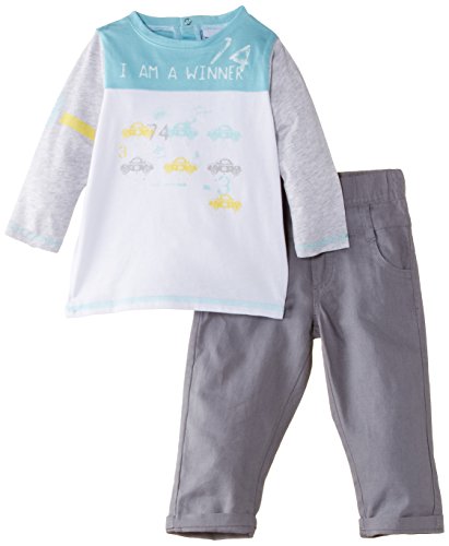 3Pommes Baby-Boys Set Long Sleeve T-Shirt Trousers Clothing Set, Mouse Grey, 12-18 Months (Manufacturer Size:18 Months)