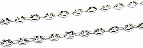 PEGASO Jewellery 18 kt White Gold Men Mesh Chain Necklace – Nautical – 50 cm