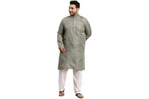Sojanya Plus (Since 1958) Herren Jacquard Seide Kastanienbraun Selbstdesign Only Long Kurta