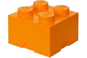 ROOM COPENHAGEN LEGO Brick Mattoncino Bottoncini,Contenitore impilabile Litri, Arancione, Acciaio Inossidabile, Verde, One Size