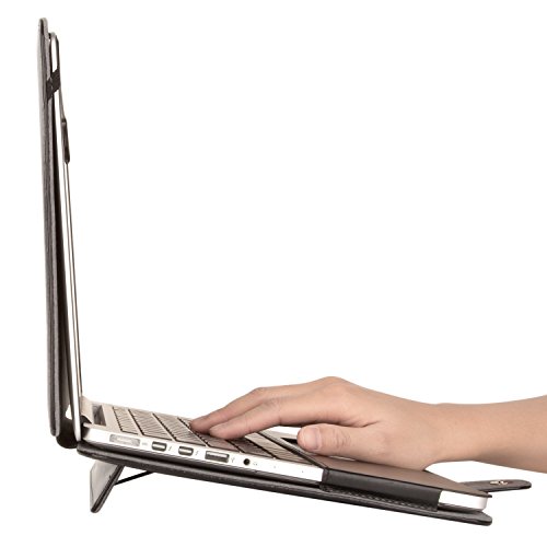 MOSISO Premium Qualität PU Leder Schutzhülle Tasche Hülle Sleeve Aktentasche Case für Macbook Pro 15 Zoll mit Retina Display (A1398, NO CD-ROM Drive), Schwarz - 4