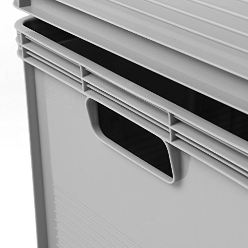 3 x 64 L Lagerkiste Euro Box Stapelbox Transportbox Palettenbox Kiste grau - 5