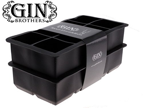 XXL-Eiskugelform für 4 Eiskugeln mit 4,5 cm Durchmesser und 2er Pack XXL-Eiswürfelform für je 8 Eiswürfel, 100 % BPA frei, Lebensmittelecht 5×5 cm Eiswürfel, riesige Eiswürfelform, kühlt X-tra lange, verwässert nicht - 2