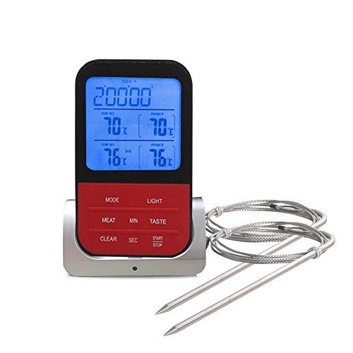 Grillthermometer Digital Wasserabweisend 5S Barbecue Grill Thermometer Fleischthermometer, LED-Anzeige