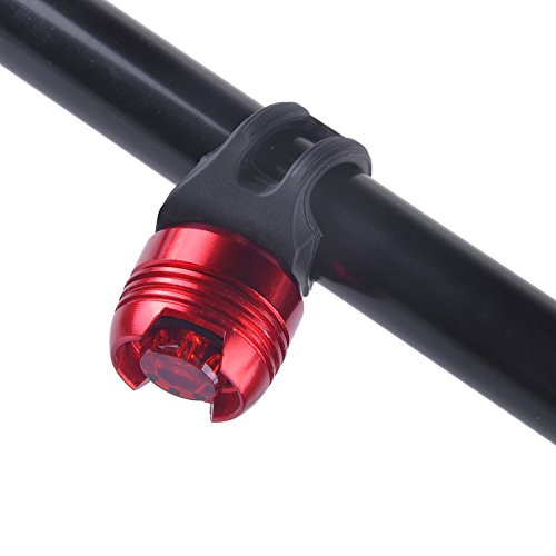 BPS LED Licht einstellbare LED-Mountainbike Fahrrad Bike vorne Lampe Scheinwerfer Taschenlampe Bike Fahrrad Clip Halterung &LED-Rücklicht hinten Licht Set Kit – schwarz - 7