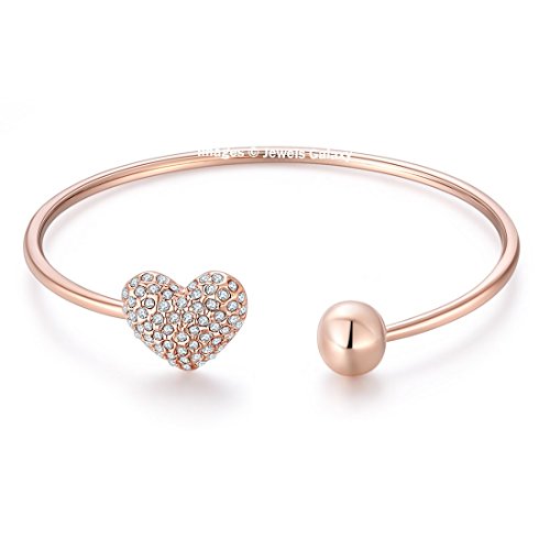 Jewels Galaxy American Diamond Heart Designer 18K Rose Gold Plated Charm Bracelet For Women RS.399 (87.00% Off) - Amazon