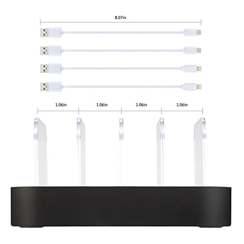 NexGadget abnehmbaren Multiport-USB-Universal-Ladestation Ladedock,Dockingstation,Ladegerät(4 Ports USB-Ladestation) - 4
