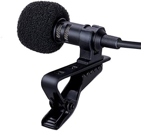 SENMON Lavalier Microphone Tie Clip-on Mic for iPhone, iPad, iPod Touch, Mobile Phones, Lapel Condenser Microphone with Omnidirectional Pattern for Interviews, Chat, Conference and Voice Recording