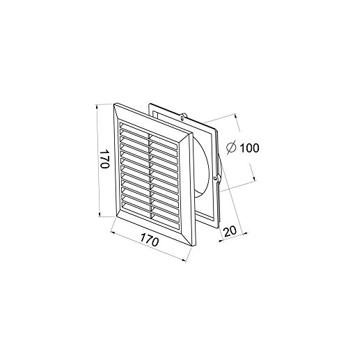 Lüftungsgitter Abschlussgitter Insektenschutz rund Ø 100 mm “ graphit grau “ ABS Gitter Abluftgitter Zuluft Abluft Gitter klassisches Design - 2