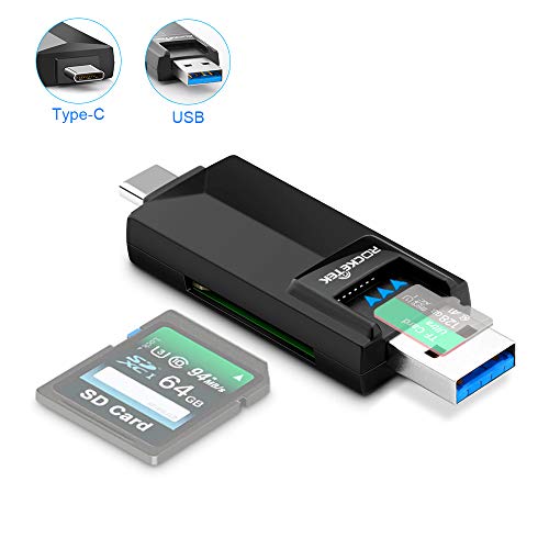 Eletrand Lettore Schede SD/TF, USB Tipo C e Lettore di Schede Portatile USB 3.0 per SDXC, SDHC, SD, Micro SDXC, Micro SD, Micro SDHC Card per con Computer/Android Smartphone/Tablet con OTG Funzione