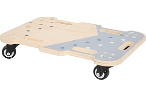 small foot Adventure drewniana deska do zwijania z gumowanymi kołami pasowymi i uchwytami, dla dzieci od 3 lat, 12244 zabawki, wielokolorowa