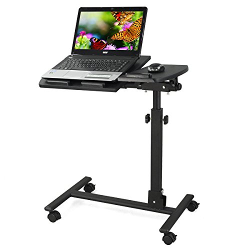 Yahee Laptoptisch Laptop Notebook Netbook Tisch auf Rollen verstellbar (59cm x 34,5cm)