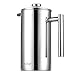 Produktbild X-Chef Kaffeebereiter Stahl Cafetiere 8 Cup Kaffeekanne mit Zweilagiger Edelstahl Konstruktion French Press System 1L