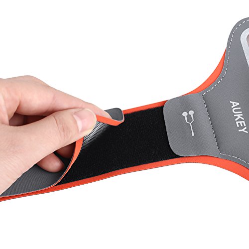 AUKEY Sportarmband Hülle iPhone 7 Schweißfest mit Schlüsselhalter für Laufen , Wandern , Rad Fahren , Gymnastik Fitness Armband für iPhone 6 / 6S , Samsung , HTC und andere Phones unter 5 Zoll ( Orange ) - 3