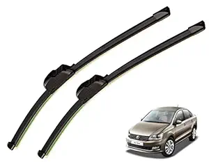 Auto Hub Frameless Car Wiper Blades Compatible with Volkswagen Vento - Set of 2,(D-24,P-16)