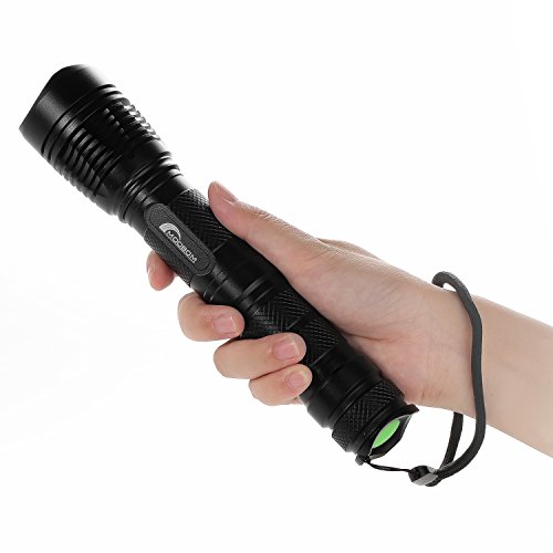 MOOBOM CREE T6 super helle 1800 Lumen einstellbarer Fokus im Freien wasserdichte Taschenlampe 5 Modi Zoomable -LED-Taschenlampe