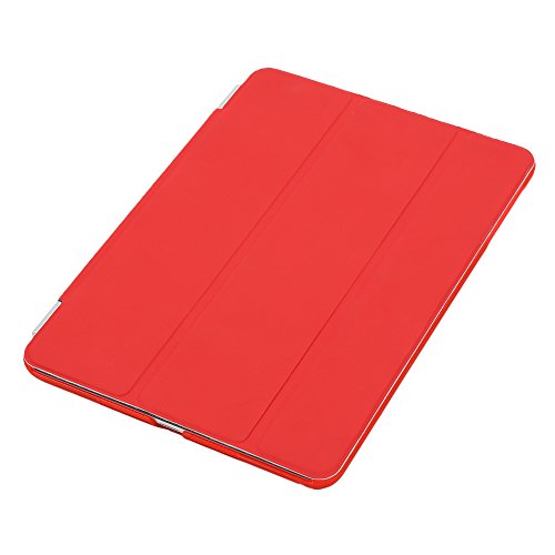 Besmall Neu Ultra Slim Edles iPad mini1 2 3 Hülle – Smart Cover Leder Case Schutz Hülle Tasche + Back Case – inkl. Displayschutzfolie Reinigungstuch Stift mit Multi Ständer Auto Sleep Wake (iPad mini1/2/3, Farbe:Rot) - 3