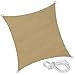 Produktbild FROADP Sonnensegel Quadrat 4x4m - Sonnensegel UV Schutz Windschutz fur Camping Terrasse Balkon Garten - Sandbeige (4x4m Quadrat)