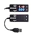 Produktbild EasyWordMall DC 3.2-15V 0-3A Spannungsmesser Leistungsmessgerät Dual USB Output Charging Detector Digital LED Amperemeter Voltmeter Spannung Strom Guage Amp Volt Ampere-Anzeige(rot und blau)