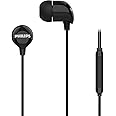 PHILIPS Audio TAE1159BK/00 in-Ear Wired Earphones with C-Type Jack, 10mm Drivers, Inline Mic, Powerful Bass and Clear Sound, Tangle Free 1.2m Cable and 3 x Inter Changeable Ear Tips (Black)