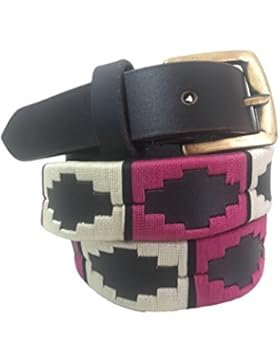 Carlos Diaz Jungen Mädchen Kids Kinder Unisex Argentinischen Braun Leder Bestickte Polo Gürtel