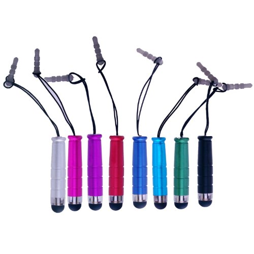 BestCool Bunt 8x Kurz Handy Tablet Pen mit Staub-Stecker + 8x Lange Stylus Pen Set Soft Touch Touchscreen Tablet PC Stift Bildschirm Eingabe - 3