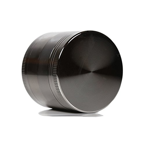 Aibesser Aluminium Pollen Grinder Crusher für Tabak,Spice,Kräuter,Gewürze,Herb,Kaffee,4-teiliges Set mit Mini-Scraper,Ø55mm,Nickel-Schwarz - 2