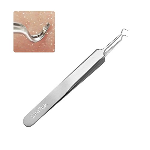 SelfTek Mitesserentferner Edelstahl Pickel Entferner Clips Gebogene Nadel
