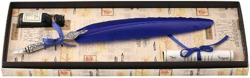 Blue Pewter Feather Quill & Ink Set by Coles Calligraphy