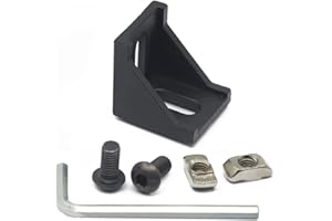 Iverntech 10 soportes de unión de esquina con 20 tuercas M8 en T, 20 tornillos M8 y 1 llave inglesa, para perfiles de extrusión de aluminio estándar de la serie 4040 con ranura de 8 mm